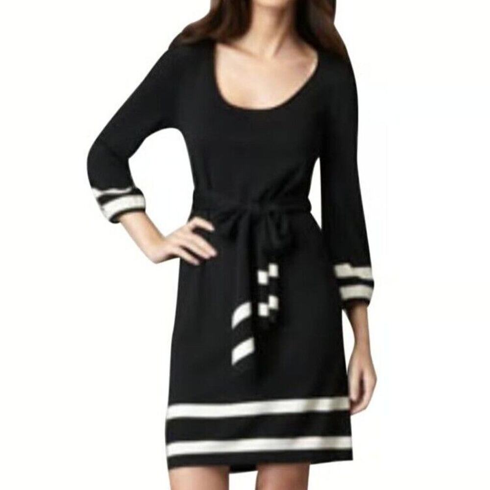 Lilly Pulitzer Dress Womens Medium Black‎ Cream Connie Merino Wool Career Preppy - Picture 10 of 10